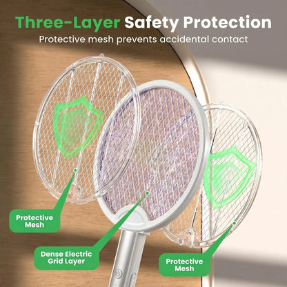 Folding Electric Mosquito Bat – 2-in-1 Portable Bug Zapper Racket & Mosquito Trap