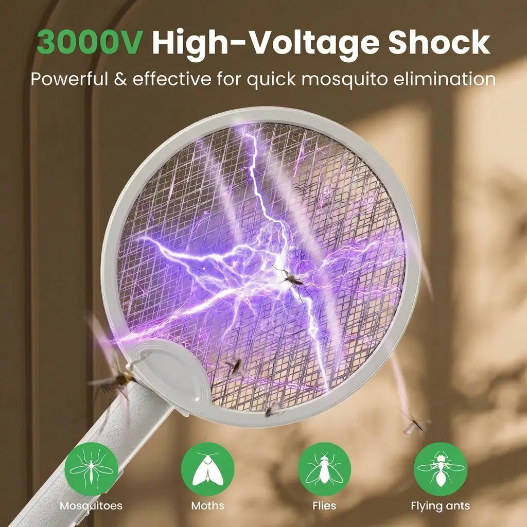 Folding Electric Mosquito Bat – 2-in-1 Portable Bug Zapper Racket & Mosquito Trap