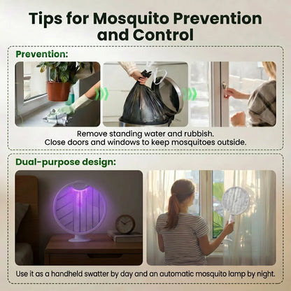 Folding Electric Mosquito Bat – 2-in-1 Portable Bug Zapper Racket & Mosquito Trap