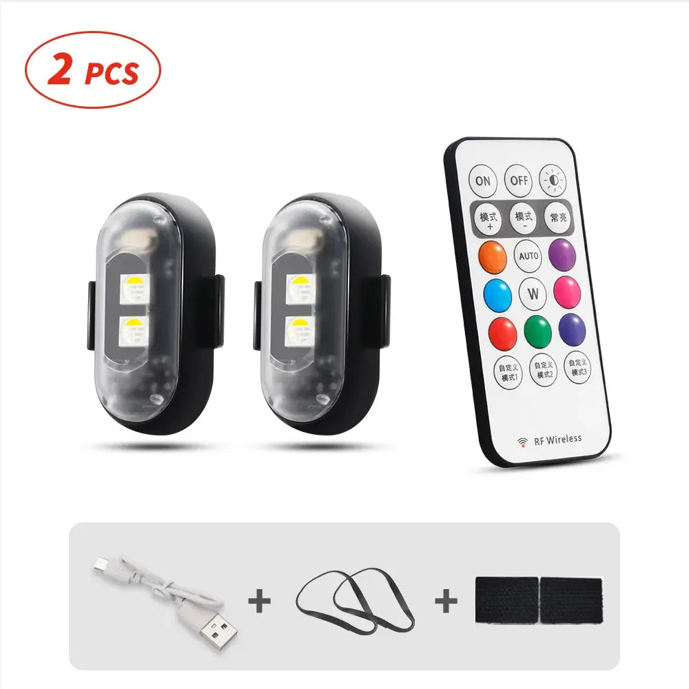 RGB LED Aircraft Strobe Light – Wireless Remote Control, 8 Colors & Multiple Flashing Modes