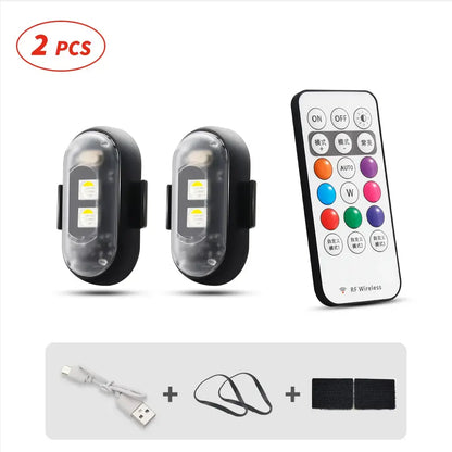 RGB LED Aircraft Strobe Light – Wireless Remote Control, 8 Colors & Multiple Flashing Modes