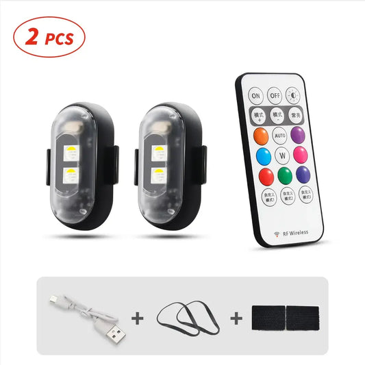 RGB LED Aircraft Strobe Light – Wireless Remote Control, 8 Colors & Multiple Flashing Modes