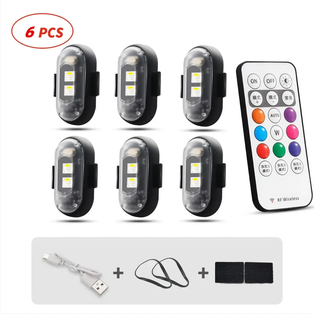 RGB LED Aircraft Strobe Light – Wireless Remote Control, 8 Colors & Multiple Flashing Modes