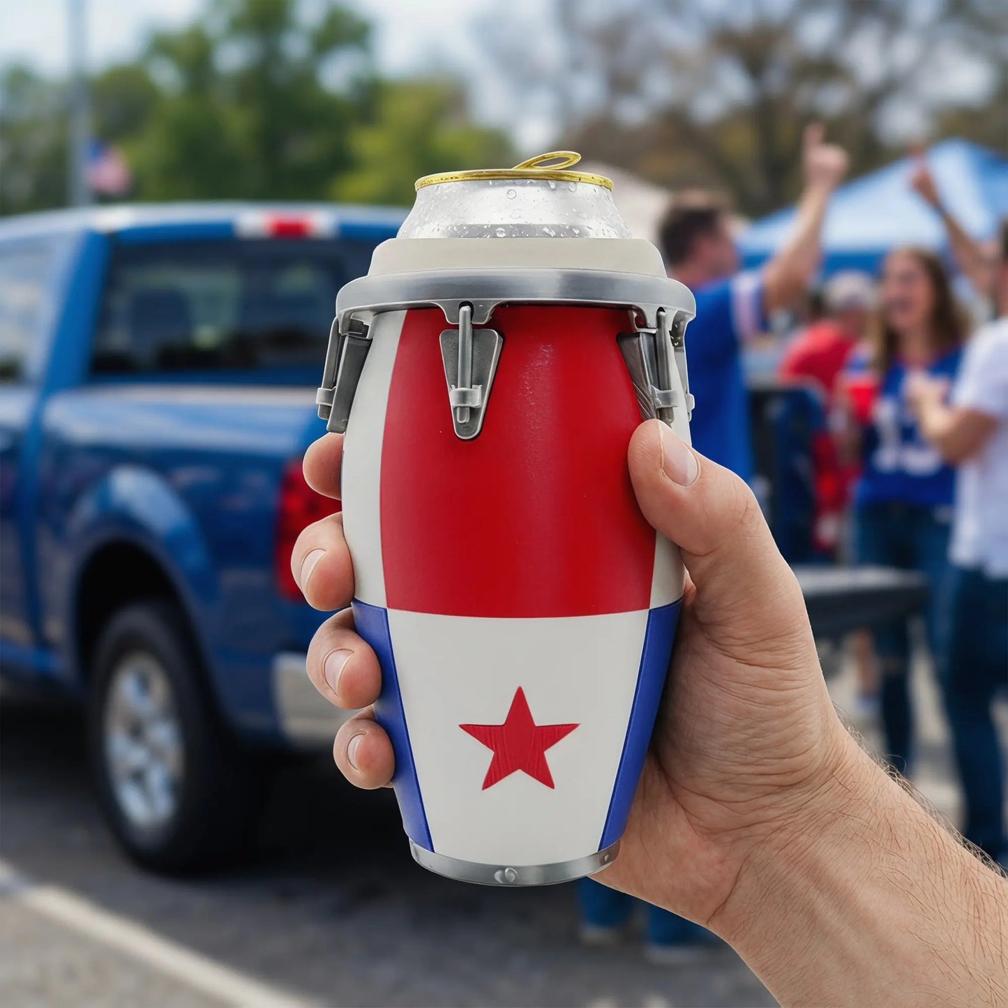 Conga Style Can Holder – 3D Printed 12oz Can Stand, Portable Drink Carrier