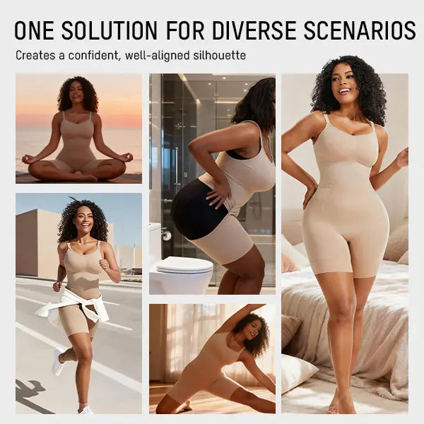Shapewear Tummy Control Butt Lifter Bodysuit – Back Pull Down Design with Cotton Gusset
