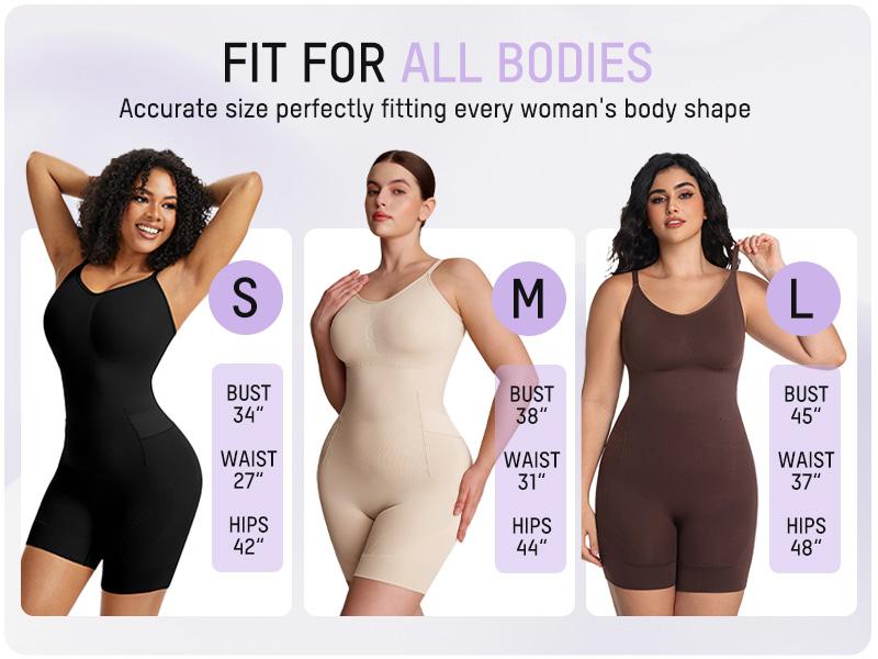 Shapewear Tummy Control Butt Lifter Bodysuit – Back Pull Down Design with Cotton Gusset