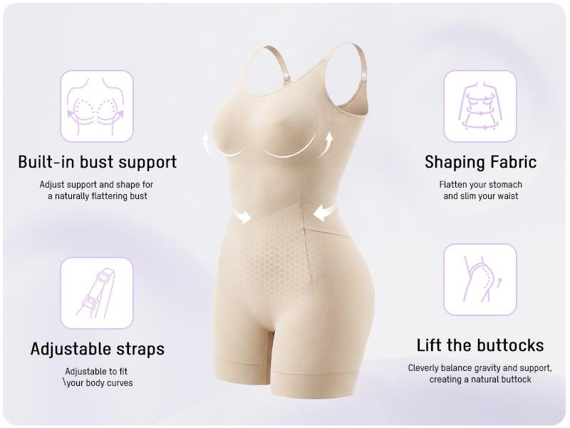 Shapewear Tummy Control Butt Lifter Bodysuit – Back Pull Down Design with Cotton Gusset