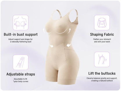 Shapewear Tummy Control Butt Lifter Bodysuit – Back Pull Down Design with Cotton Gusset