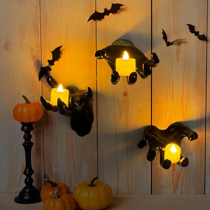 Halloween Decorations – Pack of 3 Creepy Reaching Hands with Lighted Candles