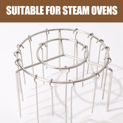 Air Fryer Skewer Rack – 2 Counts Round Grill with Stainless Steel Skewers