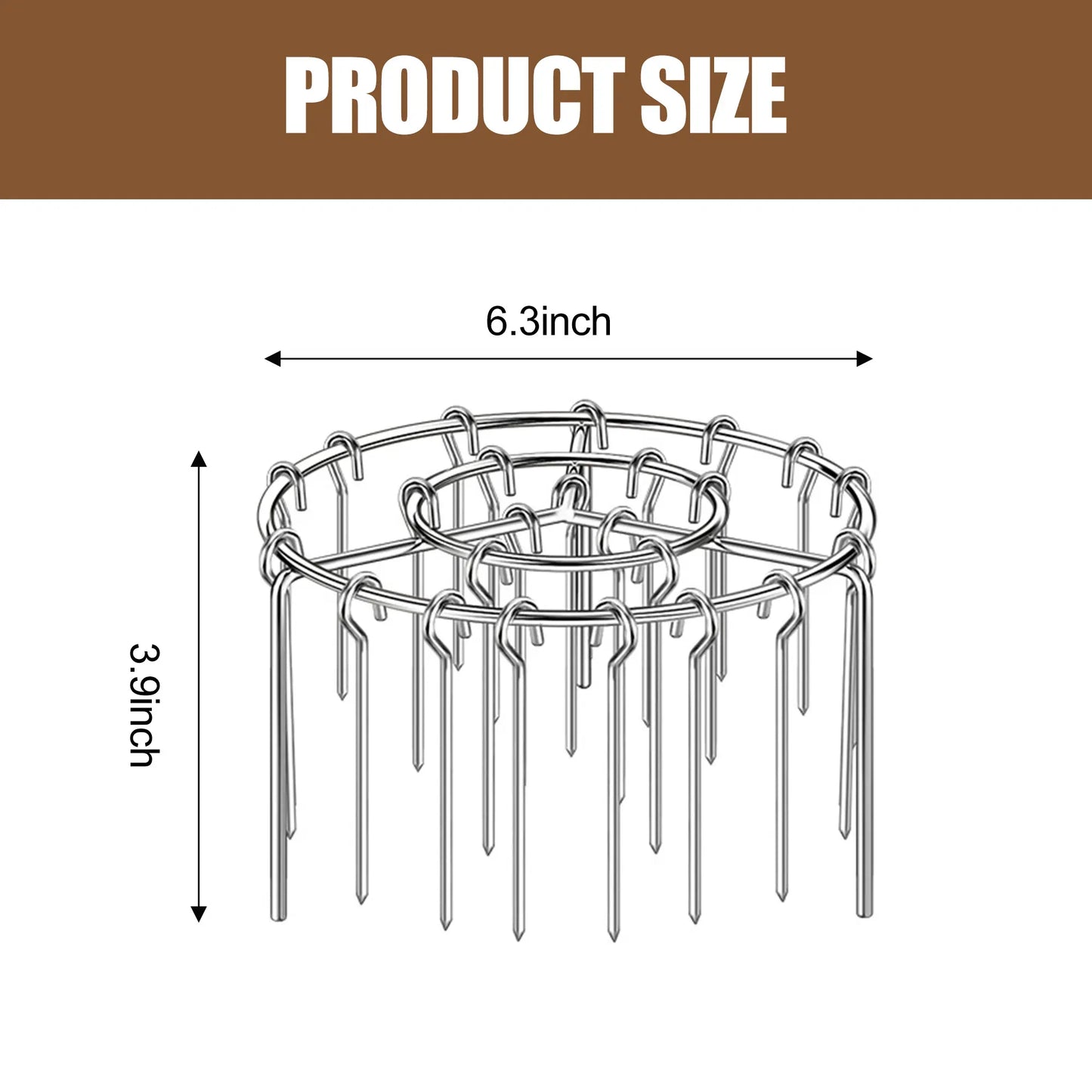 Air Fryer Skewer Rack – 2 Counts Round Grill with Stainless Steel Skewers