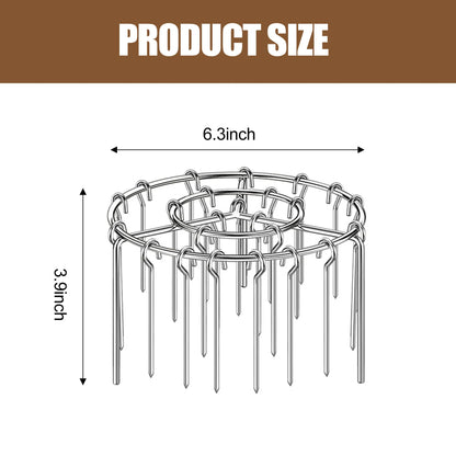 Air Fryer Skewer Rack – 2 Counts Round Grill with Stainless Steel Skewers