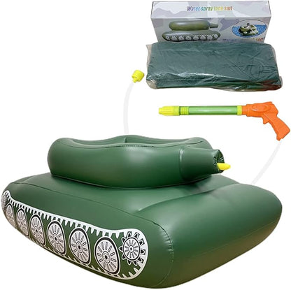 Inflatable Battle Tank Pool Float with Built-In Water Cannon