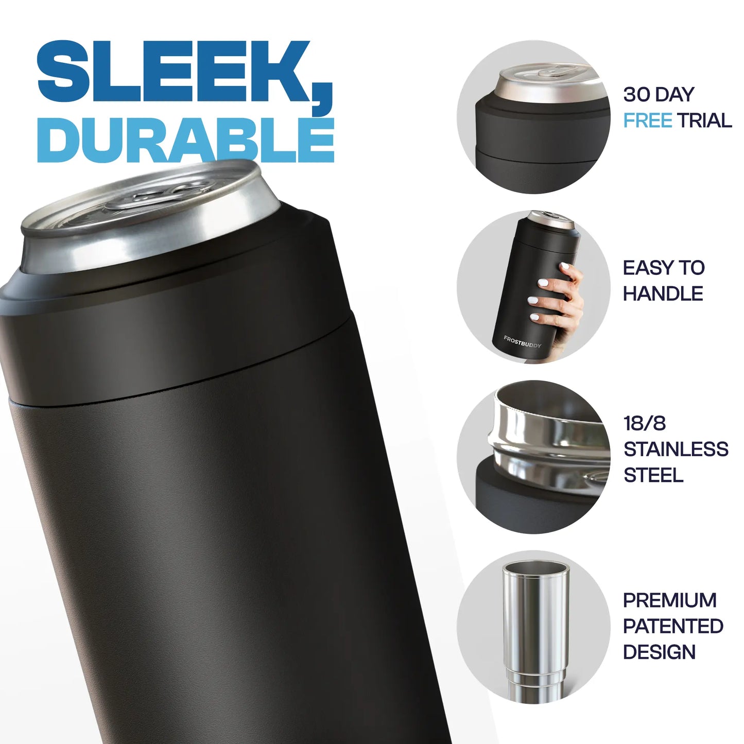 Universal Can Cooler – Fits 12oz Cans, Slim Cans, 12oz Bottles, 16oz Cans & More