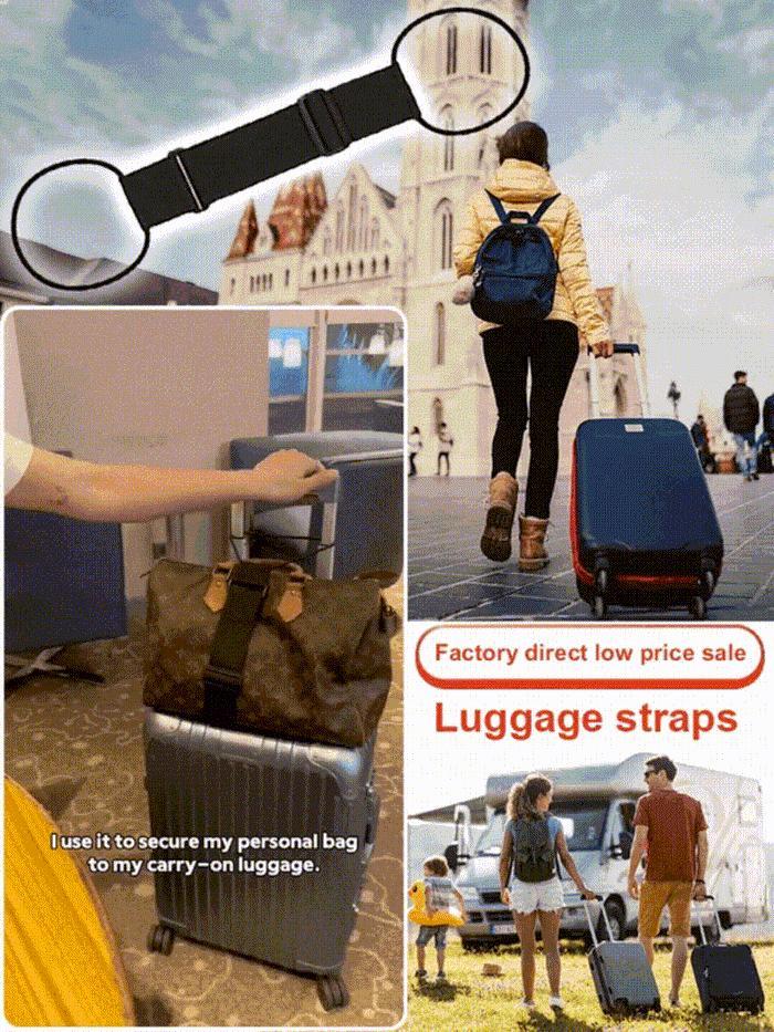 Multi-Use Strong Adjustable Luggage Connector Straps – 2-Pack Rainbow Travel Straps