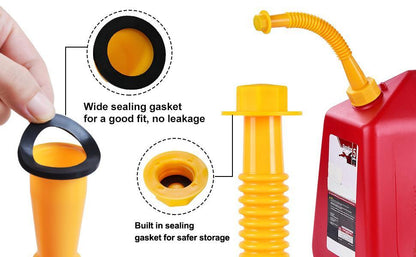 Gas Can Spout Replacement Kit – Yellow Nozzle with Gaskets (3 Kit)