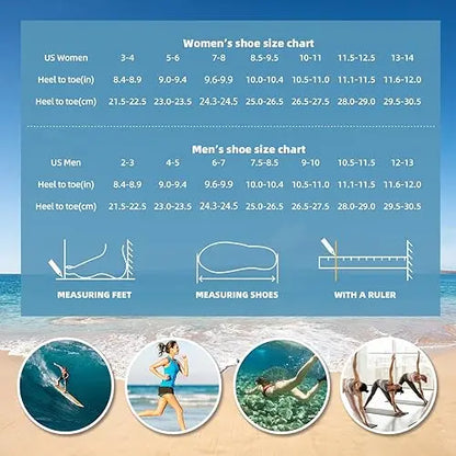 Men Women Quick Dry Water Shoes, Barefoot Aqua Socks for Beach Swim Yoga River Hiking