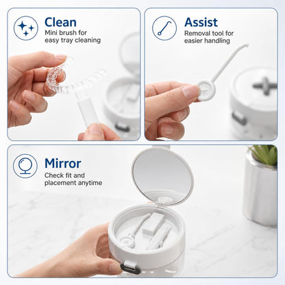 All-In-One Retainer Case – Clean, Rinse & Store in One Compact Portable Design