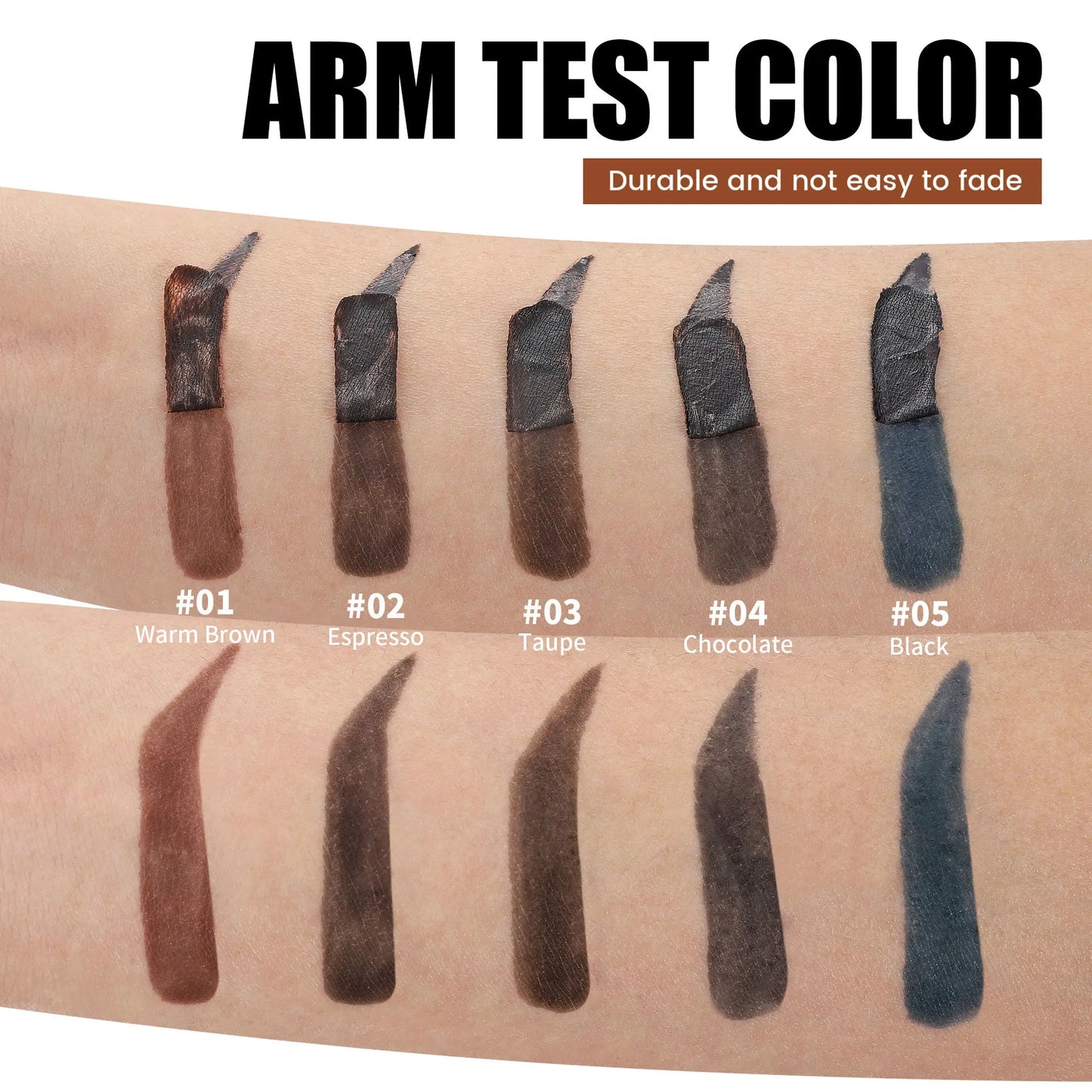💧5-Color Tear-Off Brow Tint – Long-Lasting Waterproof Brow Gel