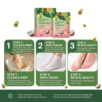 Deep Exfoliating & Repairing Foot Peel Mask – 3-Pack