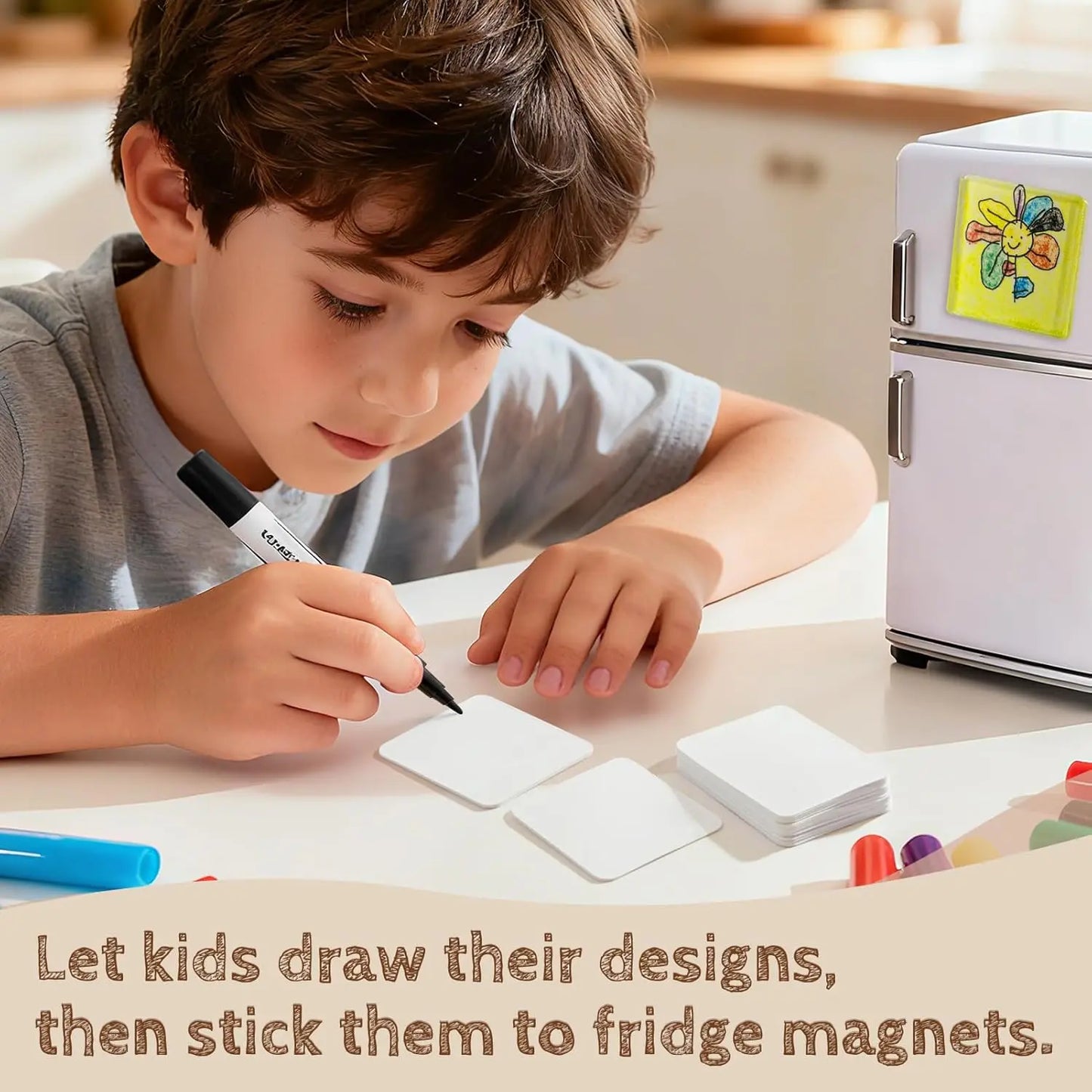 Magnetic Photo Frames – 2"x2" Clear Acrylic DIY Fridge Magnets with Adhesive Backing