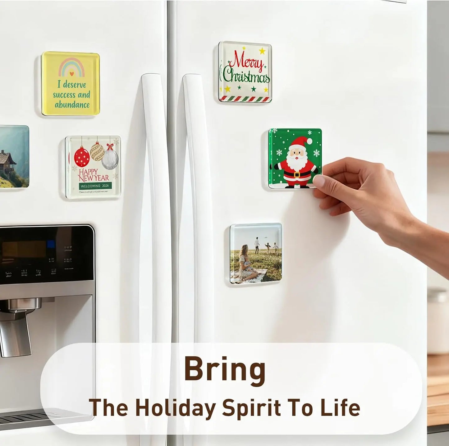 Magnetic Photo Frames – 2"x2" Clear Acrylic DIY Fridge Magnets with Adhesive Backing