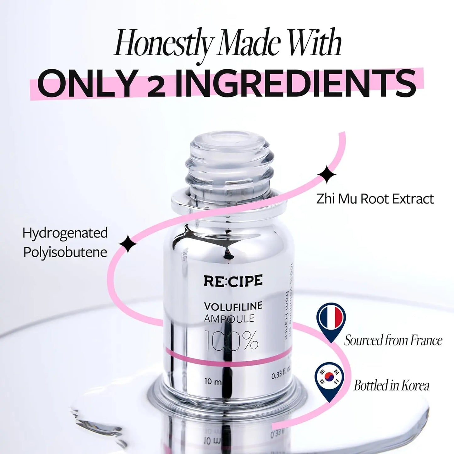 RE:CIPE Volufiline 100% Ampoule – DIY Skin Care Booster for Face & Body