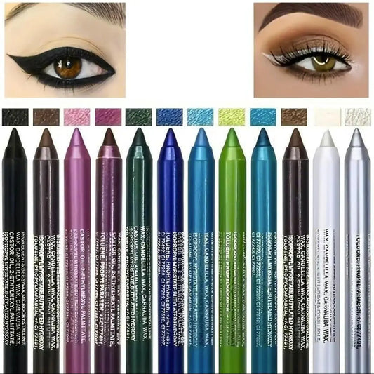 12-Color Eyeliner & Lipliner Pen Set – Matte Finish, Waterproof, Long-Lasting