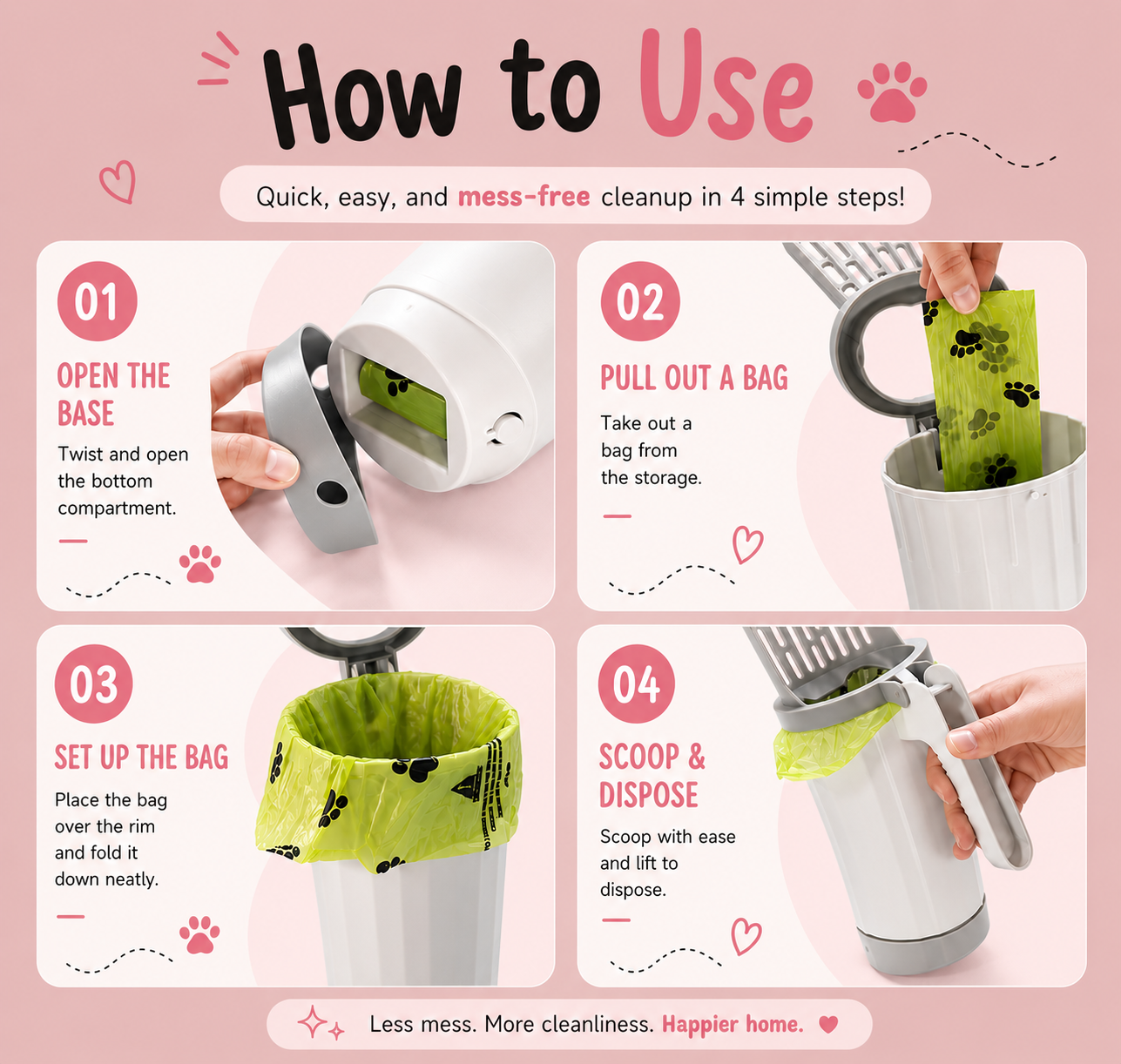 🐾 The Mess-Free Cat Litter Scoop — Scoop, Bag & Toss!