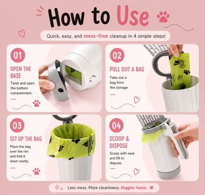 🐾 The Mess-Free Cat Litter Scoop — Scoop, Bag & Toss!