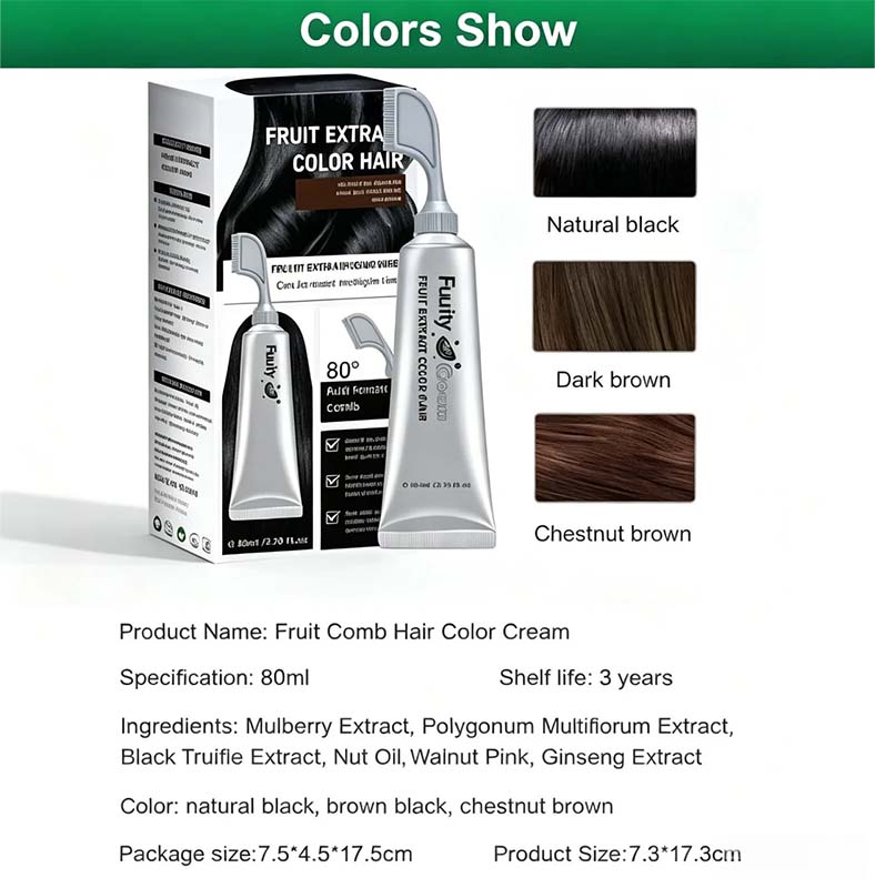 ✨Fruit Hair Dye Cream, Covers Gray & Nourishes