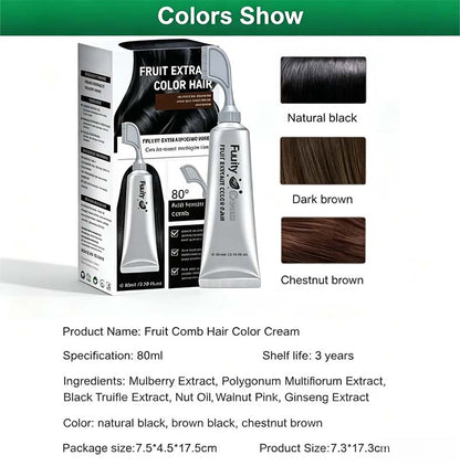 ✨Fruit Hair Dye Cream, Covers Gray & Nourishes