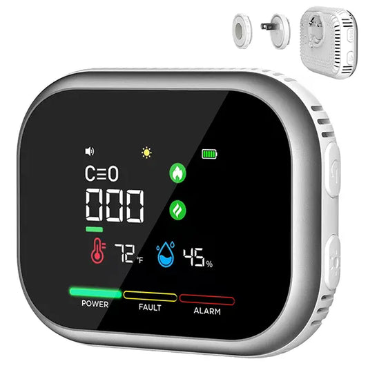Detector de fugas de gas y temperatura 6 en 1 VASAIKO – Alarma portátil Plug & Play
