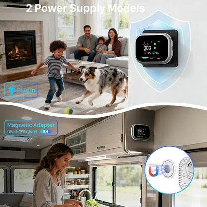 VASAIKO 6-in-1 Gas Leak & Temp Detector – Portable Plug & Play Alarm