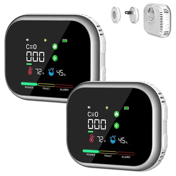 VASAIKO 6-in-1 Gas Leak & Temp Detector – Portable Plug & Play Alarm