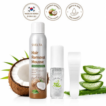 Bikini Hair Removal Mousse – Quick & Gentle Depilatory Foam with Coconut Oil & Aloe Vera