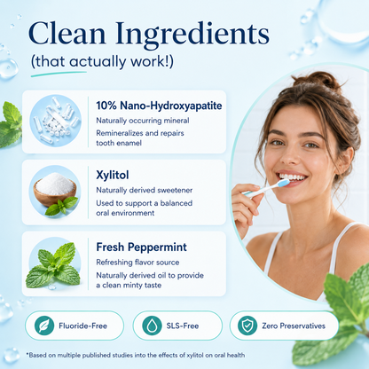 Strengthen Enamel, Reduce Sensitivity & Enjoy Long-Lasting Fresh Breath — Without Fluoride.