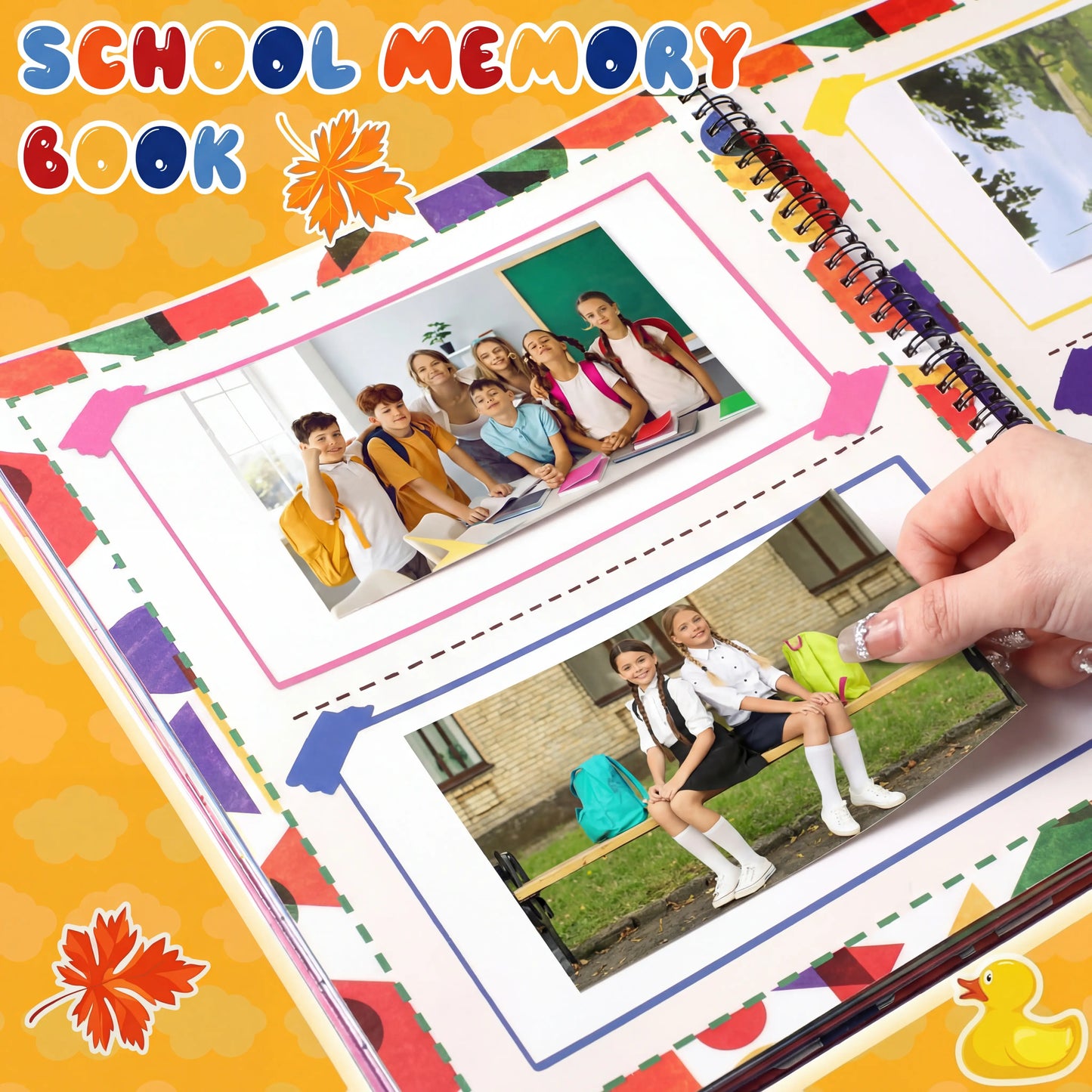 School Memory Book with 14 Keepsake Pockets