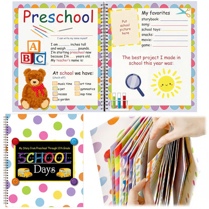 School Memory Book with 14 Keepsake Pockets