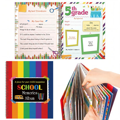 School Memory Book with 14 Keepsake Pockets