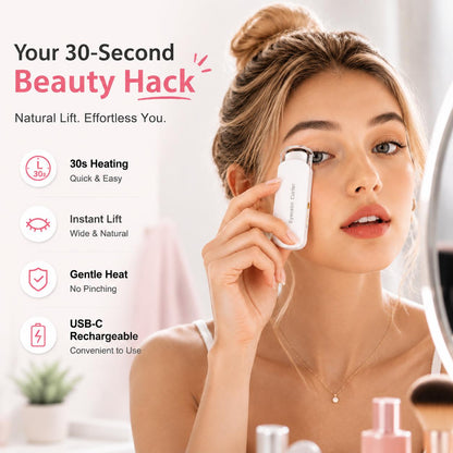 Heated Eyelash Curler – USB Rechargeable with 3 Temperature Settings