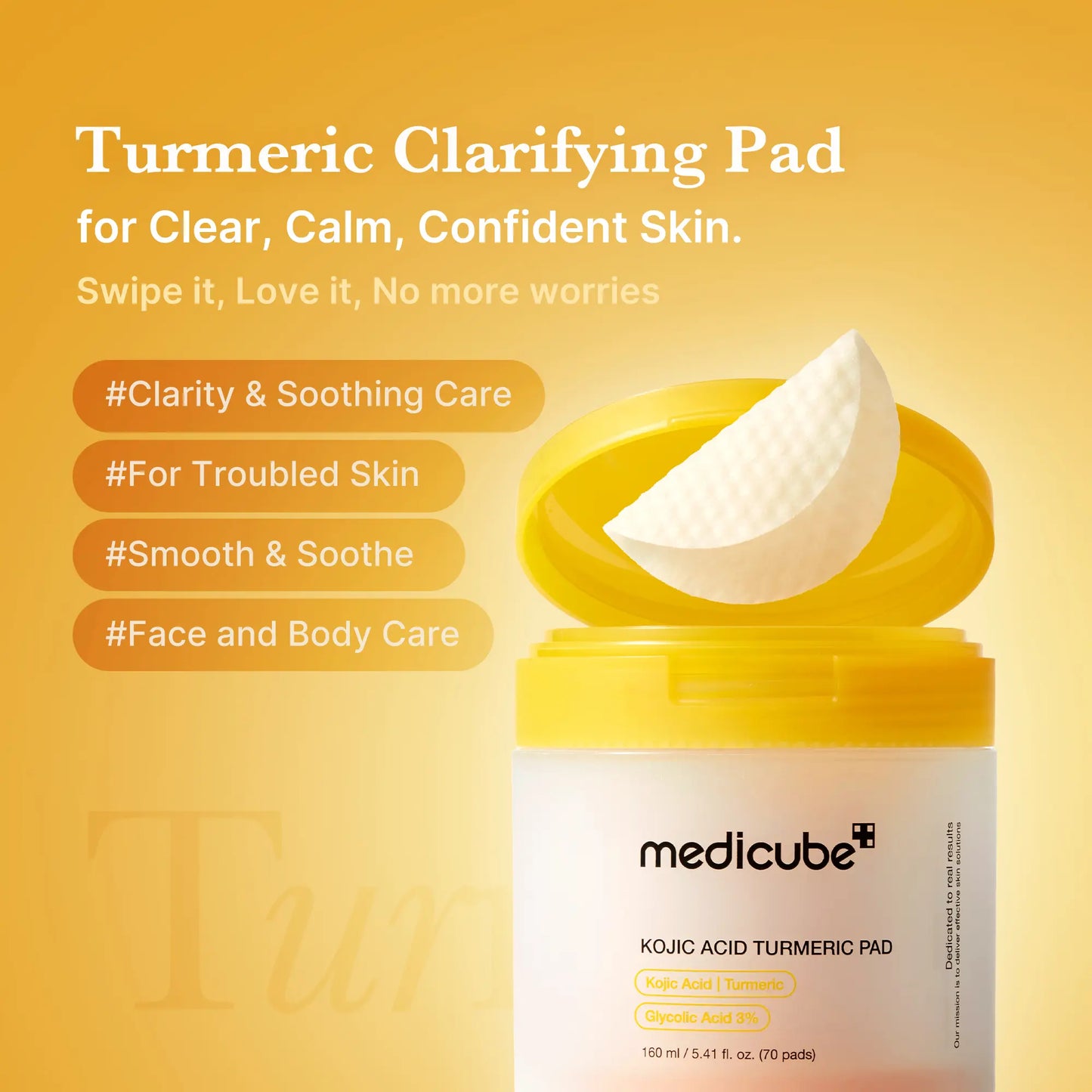 Kojic Acid & Turmeric Brightening Toner Pads – 70 Count