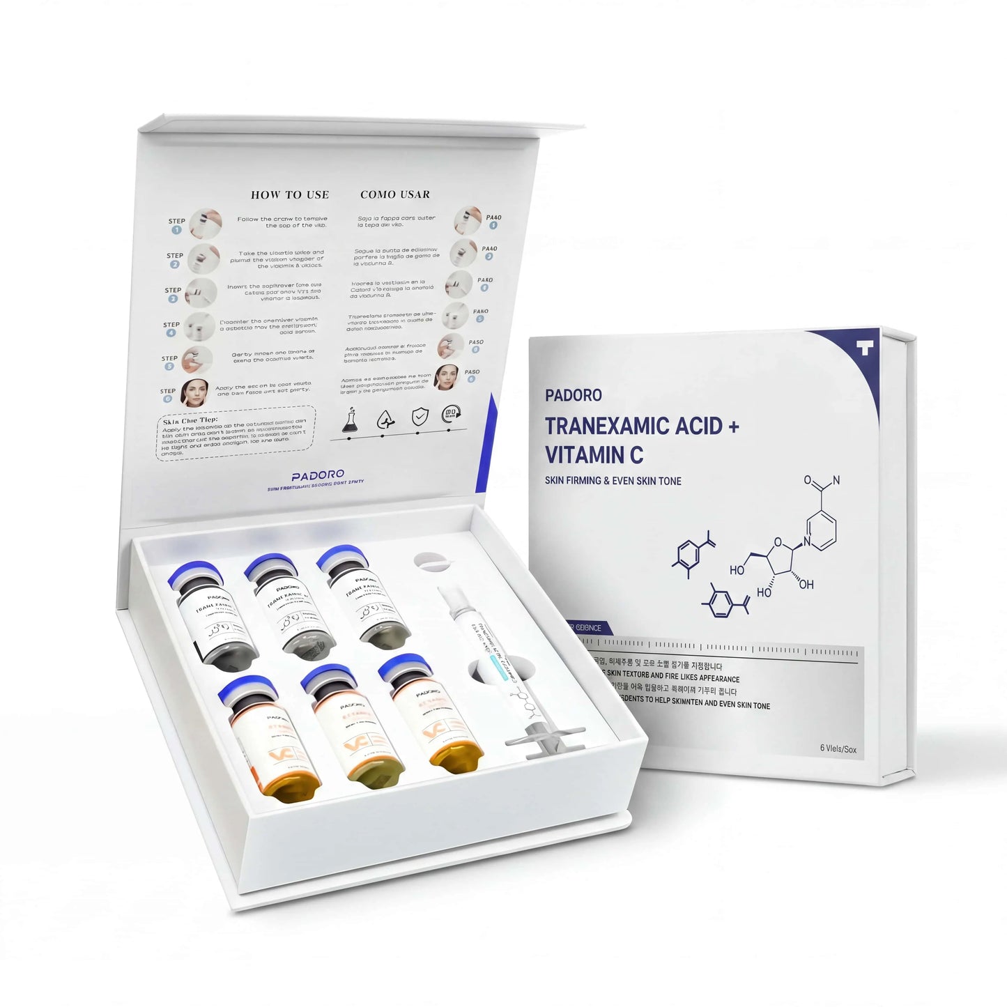 PADORO Tranexamic Acid + Vitamin C Serum Kit - 6 Vials