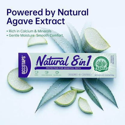 Pasta dental natural de agave, sin flúor, dientes sensibles