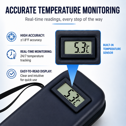 Smart Temperature-Display Medication Cooling Case