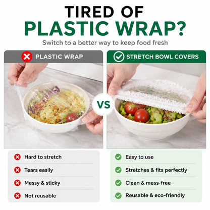 🍽️ 100PCS Stretch Food Covers | Disposable Bowl & Plate Covers for Easy Food Storage & Freshness