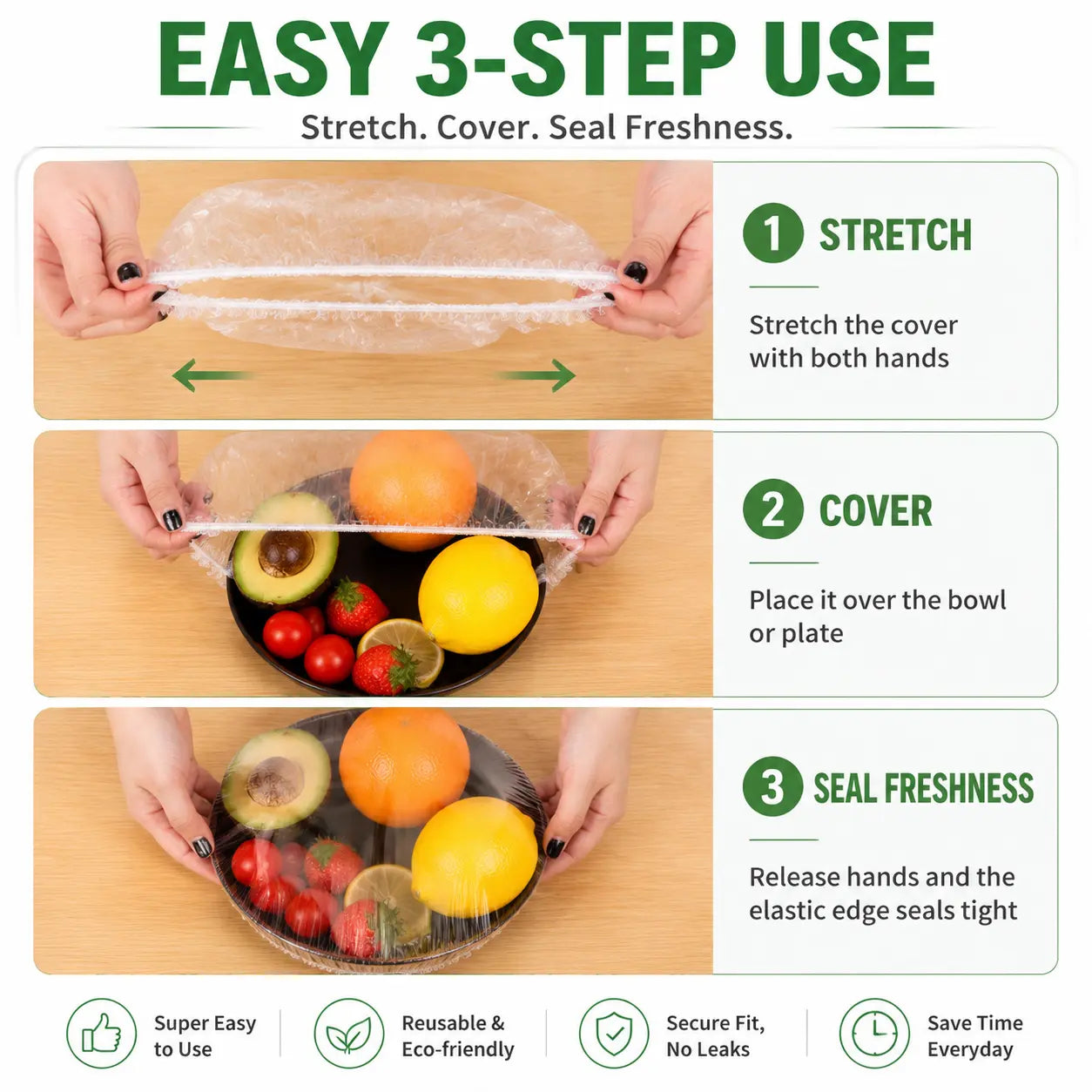 🍽️ 100PCS Stretch Food Covers | Disposable Bowl & Plate Covers for Easy Food Storage & Freshness