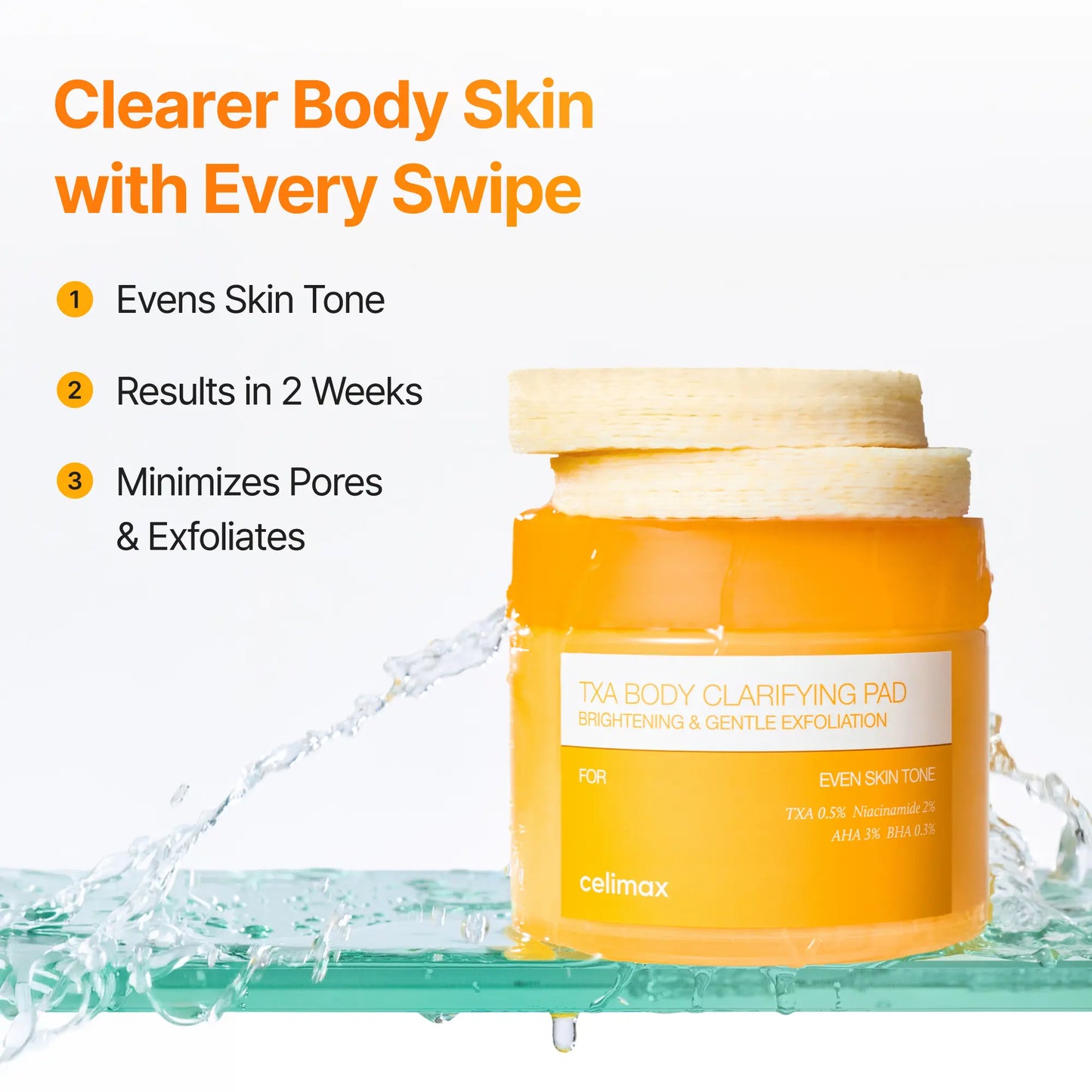 celimax TXA Body Clarifying Pad – Brightening & Gentle Exfoliation