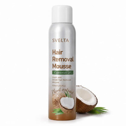 Coconut Hair Removal Mousse Kit with Aloe Vera Soothing Serum & Scraper