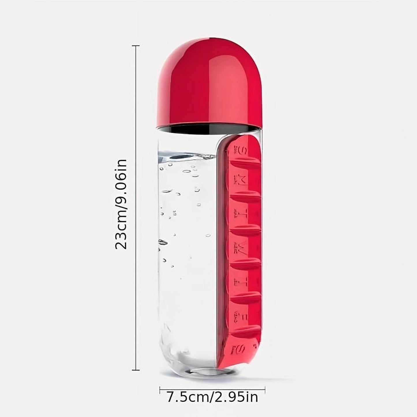 💊7-Day Pill Organizer Water Bottle – Daily Medicine Storage for Travel